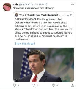 McKinlay's daughter tweet about assassinating the Governor