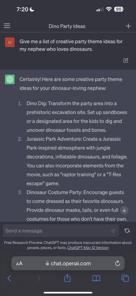 ChatGPT Prompt Party Themes