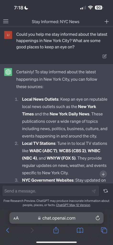 ChatGPT Stay Informed Prompt